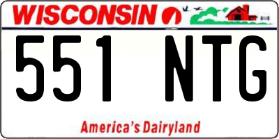 WI license plate 551NTG