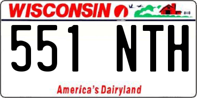 WI license plate 551NTH