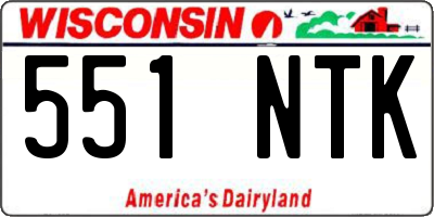WI license plate 551NTK