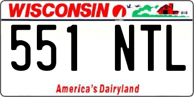 WI license plate 551NTL