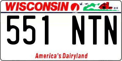 WI license plate 551NTN