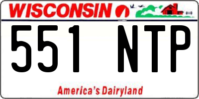 WI license plate 551NTP
