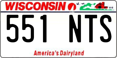 WI license plate 551NTS