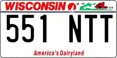 WI license plate 551NTT