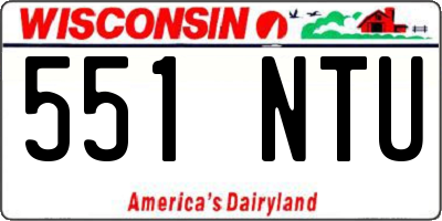 WI license plate 551NTU