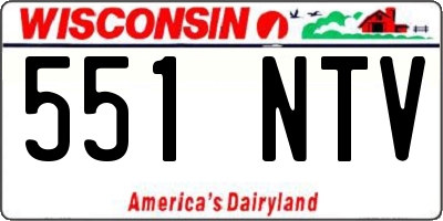 WI license plate 551NTV