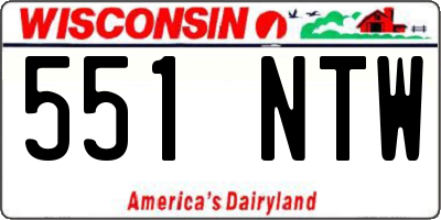 WI license plate 551NTW