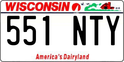 WI license plate 551NTY