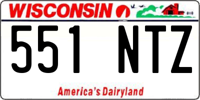 WI license plate 551NTZ