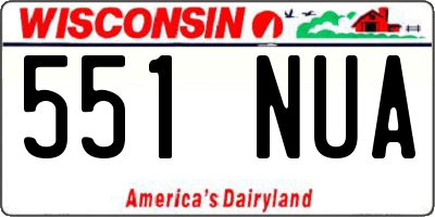 WI license plate 551NUA