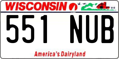 WI license plate 551NUB
