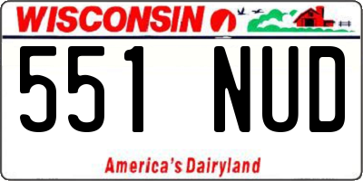WI license plate 551NUD