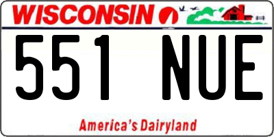WI license plate 551NUE