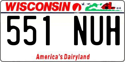 WI license plate 551NUH
