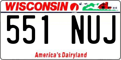 WI license plate 551NUJ