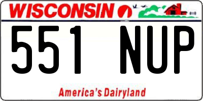 WI license plate 551NUP