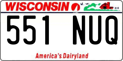 WI license plate 551NUQ