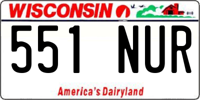 WI license plate 551NUR
