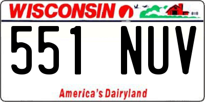 WI license plate 551NUV