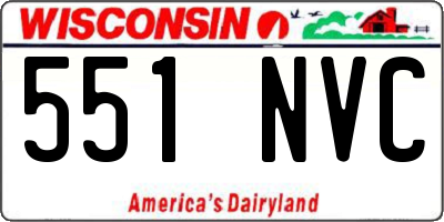 WI license plate 551NVC