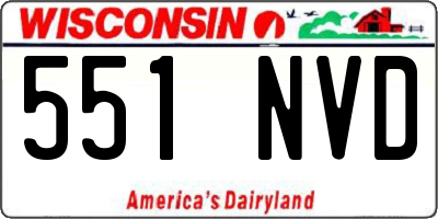 WI license plate 551NVD