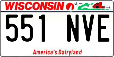 WI license plate 551NVE