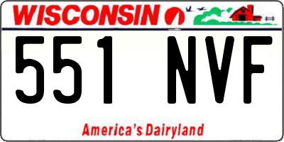 WI license plate 551NVF