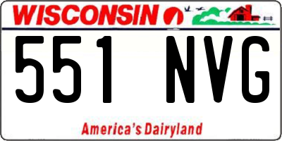 WI license plate 551NVG