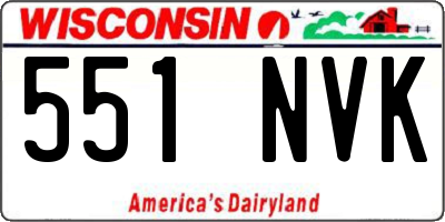 WI license plate 551NVK