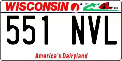 WI license plate 551NVL
