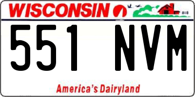 WI license plate 551NVM