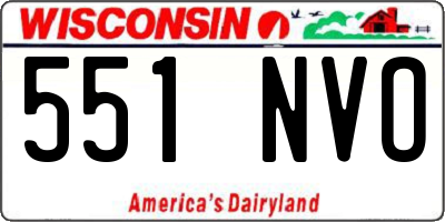 WI license plate 551NVO