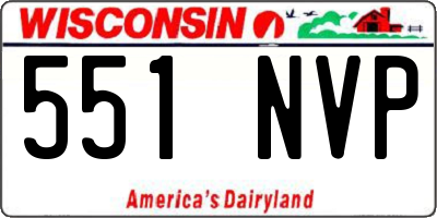 WI license plate 551NVP