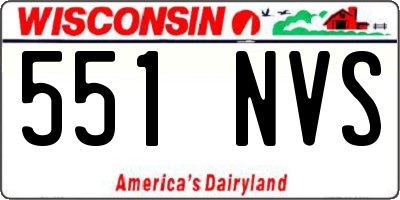 WI license plate 551NVS