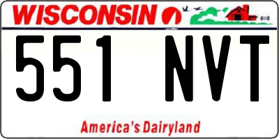 WI license plate 551NVT