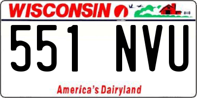 WI license plate 551NVU