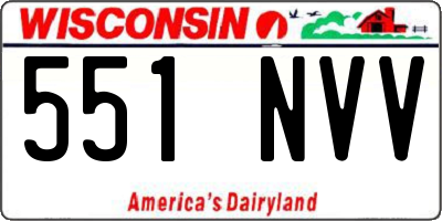 WI license plate 551NVV