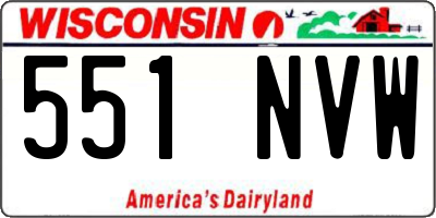 WI license plate 551NVW