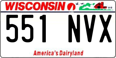 WI license plate 551NVX