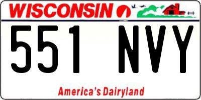 WI license plate 551NVY