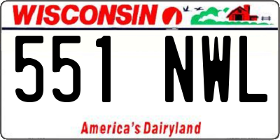 WI license plate 551NWL