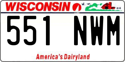 WI license plate 551NWM