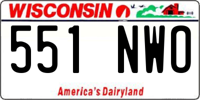 WI license plate 551NWO