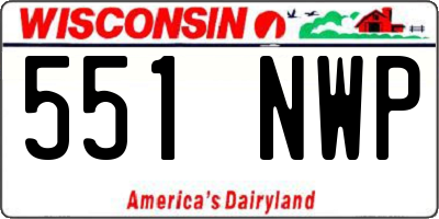 WI license plate 551NWP