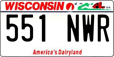 WI license plate 551NWR