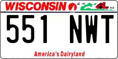 WI license plate 551NWT