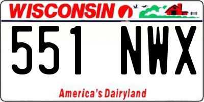 WI license plate 551NWX
