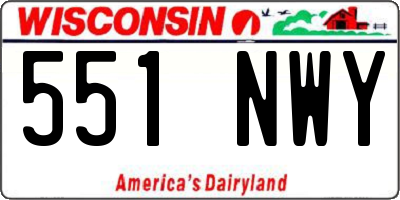 WI license plate 551NWY