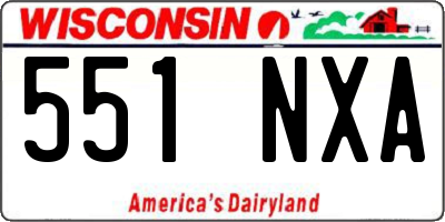WI license plate 551NXA