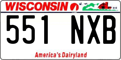 WI license plate 551NXB